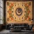 thumbnail image 6 of Moon Phases Around a Celestial Medallion, Mystical Vintage for Astronomy Fans, Lunar Wall Art, Housewarming Gift, Tapestry Wall Hanging for Bedroom and Study Room, 6 of 7