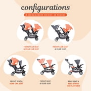 Baby Trend Double Stroller & 2 Ally 35 Infant Car Seat Combo Set, Magnolia