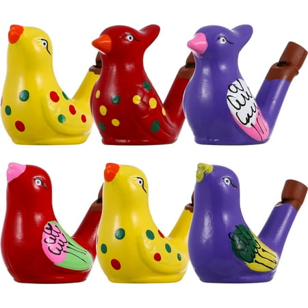 

BESTONZON 6Pcs Ceramic Bird Whistles Funny Water Whistle Noise Makers Kids Party Favors Gifts