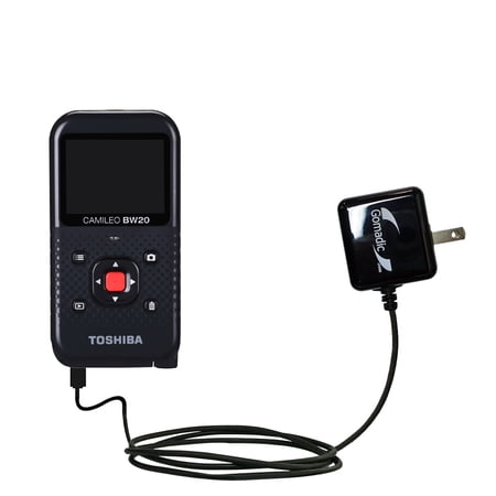 Gomadic Intelligent Compact AC Home Wall Charger suitable for the Toshiba Camileo BW20 - High output power with a convenient, foldable plug design - U