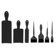 thumbnail image 2 of Hair Highlighting Board and Brush Set Professional Hair Dye Tools, ABS Material, 3pcs Highlight Paddle, 4pcs Color Applying Brush, Easy to Use, for Salon, 2 of 7