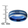 thumbnail image 4 of Metal Masters Mens Two-Tone Blue Hammered Brushed Tungsten Wedding Ring 8mm Comfort-Fit Band, 4 of 6