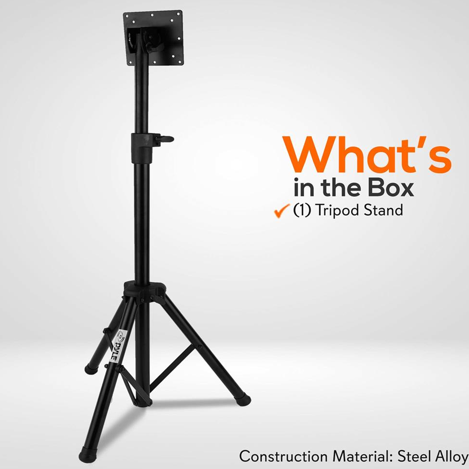 Pyle Foldable Adjustable Height Steel Tripod Flatscreen TV Stand, Black (2 Pack) - image 3 of 8