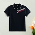 thumbnail image 2 of LRen Kids T Shirts for Boys Size 5-6 Button-Down Collar School Uniform Shirt Short Sleeve T-Shirts Boys Comfortable & Soft Shirts Boy's Button Down Party Gift Summer Tee Tops, 2 of 4