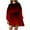 Wine, variant on Utoimkio Women's Oversized Sweatshirt Dress Patchwork Crewneck Long Sleeve Pullover Tops Flowy Pleated Sweatshirt Mini Dress S-XXL