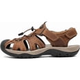 thumbnail image 4 of Rumpra Men’s Closed Toe Sport Sandals, Lightweight Leather Outdoor Hiking Water Shoes, 4 of 8