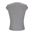 thumbnail image 7 of Womens Short Sleeve Shirts Crewneck Ribbed Knit Slim Fitted T-Shirt Summer Basic Tight Tee 2025 Crop Tops, 7 of 7