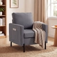 thumbnail image 2 of HOMCOM Fauteuil d'Appoint Moderne Rembourré avec Poches Latérales, Gris Foncé, 2 of 10