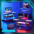 thumbnail image 3 of Bestier 55" TV Stand with Power Outlets Gaming Entertainment Center with LED Light, Gray, 3 of 9
