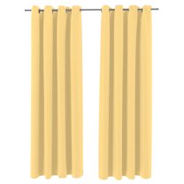 Jordan Manufacturing 54" x 96" Canary Yellow Solid Grommet Semi-sheer Outdoor Curtain Panel (2 Pack)