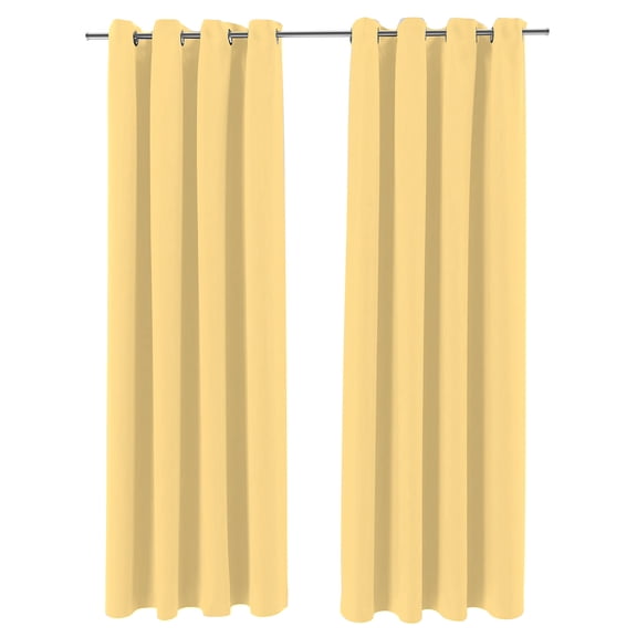 Jordan Manufacturing 54" x 96" Canary Yellow Solid Grommet Semi-sheer Outdoor Curtain Panel