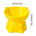 thumbnail image 3 of Elevated Ceramic Cat Food Bowl Large Capacity Pet Feeding Dish Neck Support Design Measuring 5.12x4.13 Inches (Yellow/2), 3 of 6