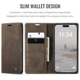 thumbnail image 3 of CaseMe Leather for iPhone 17 Case, Flip Wallet Leather Case with Card Holder Magnetic Closure Shockproof Kickstand Protective Phone Cases Cover for iPhone 17,Coffee,For iPhone 17, 3 of 12