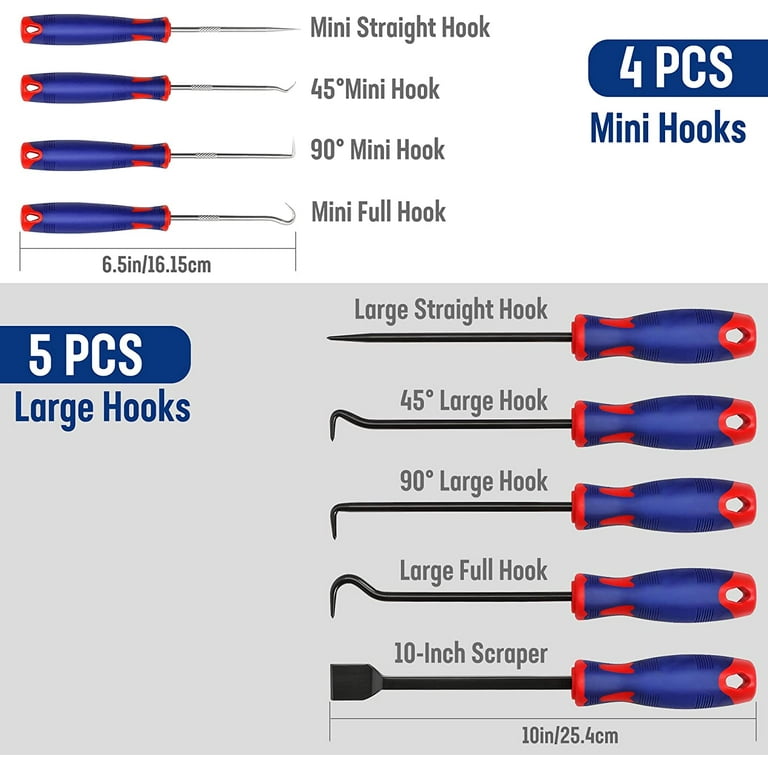 WORKPRO 9Pcs Multi-Purpose Precision Pick & Hook Set with Scraper
