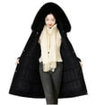 thumbnail image 2 of jtjvou Women's Long Parka with Faux Fur Hood Thicken Puffer Jacket Snow Padded Coat Winter Warm Coats Zip Up Hooded Jackets Black XL, 2 of 5
