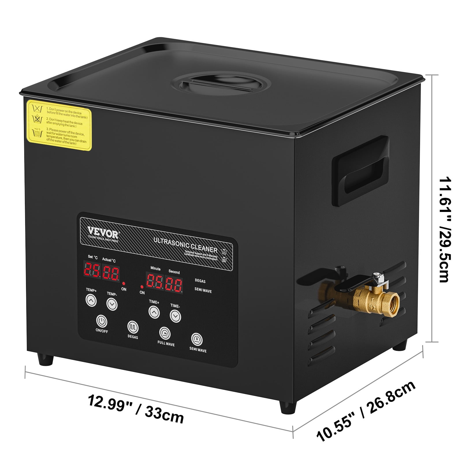 KFFKFF 10L Sonic Cleaning Device, 240W Digital Sonic Cleaning Equipment with Soft Setting & Enhanced Deaeration, 40kHz Commercial Ultrasonic Cleaner with Heating & Timing Function