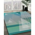 thumbnail image 2 of Ahgly Company Indoor Round Patterned Tiffany Blue Novelty Area Rugs, 4' Round, 2 of 6