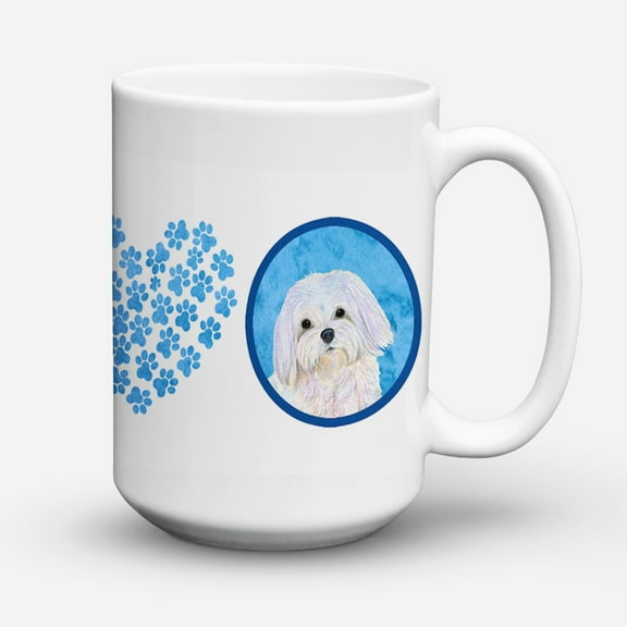 Carolines Treasures SS4758-BU-CM15 Blue Maltese Coffee Mug 15 oz 15 ounce multicolor