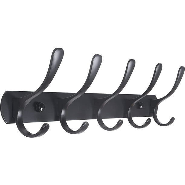 CPDD Modern Coat Rack Wall Mount with 5 Hooks, Metal Wall Coat Rack for  Hanging Coat Jacket Backpack Hat, Black Wall Coat Hook, Perfect Touch for  Your