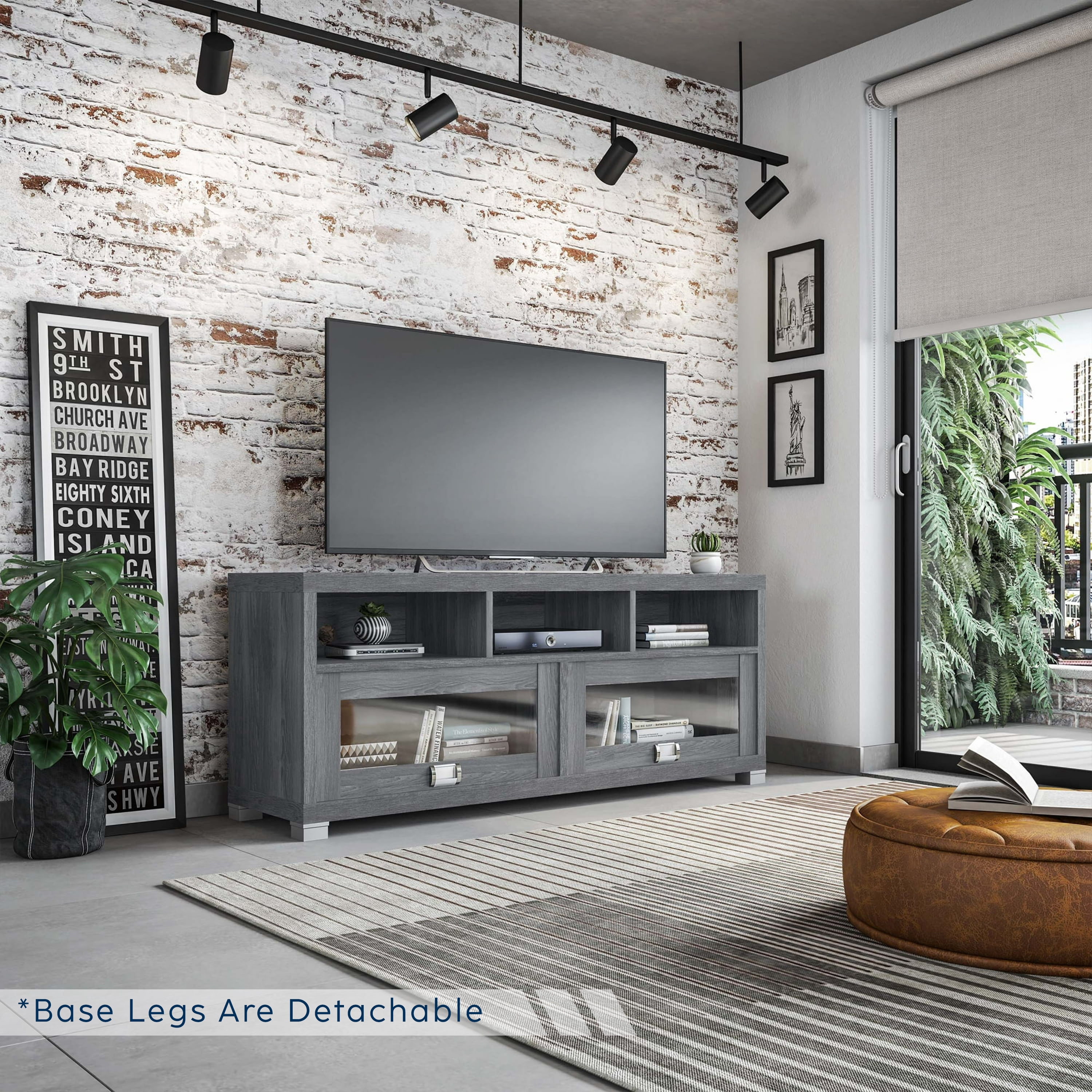 Techni Mobili Durbin 57" TV Stand in Gray