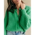 thumbnail image 4 of PUWEI Women's Knit Cardigan Open Front Long Sleeve Button Down Sweater Outwear, 4 of 7