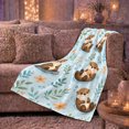 thumbnail image 6 of Whimsical Water Otter Floating Ripples Leaves Cute Cartoon, Playful Artistic Scene, Warm Flannel Blanket for Sunroom and Reading Nook, Garden Lovers Housewarming Gift, Playful Home Decor, 6 of 9