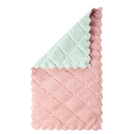 

30PCS Cloth Microfiber Cleaning Towel Absorbent Dishcloth Teacup Drying Rug Kitchen Washing Supplies Pink and Green