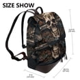 thumbnail image 2 of Gaeub Metal Style Horned Skull Print Women's Leather Backpack,Travel Laptop Backpack,Fashion Ladies Leather Backpack Bag for Travel,Leather Drawstring Daypack for Me, 2 of 4