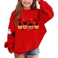 thumbnail image 6 of Bovxnpu Halloween Day Unisex Girls Long Sleeve Shirts Undershirts Graphic Long Sleeve Fleece Crew Neck Pullover Sweatshirt Kids Tops, 6 of 8
