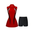 thumbnail image 3 of Miutii Women's Tennis Dress with Built-in Shorts Sleeveless Zipper Exercise Dress Athletic Golf Red XXL, 3 of 9