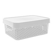 Caja con Tapa Plastic Trends Modelo Paris Capacidad 11Lts Color Blanco 1 Pieza