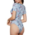 thumbnail image 3 of Naloa Animal Women's Short-Sleeved Onesie, One-Piece Swimsuit for Parties, dates, clubs - XX-Large, 3 of 9