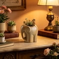 thumbnail image 5 of Elephant Design Ceramic Flower Pot with Drainage Hole for Small Plants Desktop Decoration Planter for Green Plants Stoneware Container Breathable Potting for Home Office Shelf Display, 5 of 6