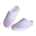 thumbnail image 2 of Fotbe Rainbow Pattern Women's Fuzzy Curly Fur Memory Foam Loafer Slippers Indoor Outdoor Slippers Winter Home Shoes-39/40, 2 of 7