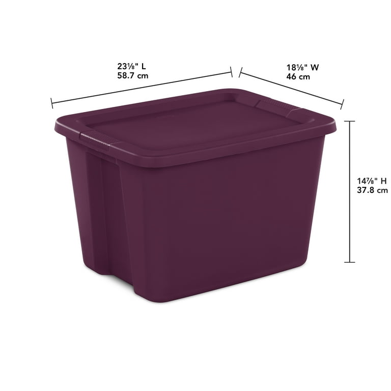 Sterilite 18 Gallon Tote Box Plastic, Purple 