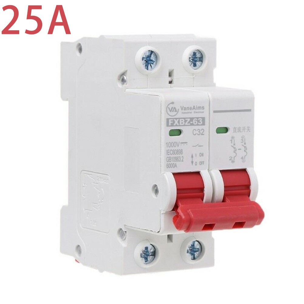 LIKEM 2P DC1000V Solar Mini Circuit Breaker 6/10/16/20/25/32/40/50/63A