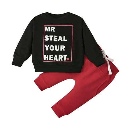 

Fsqjgq Designer Toddler Boys Clothes Baby Unisex Cotton Print Autumn Long Sleeve Pants Tshirt Tops Pullover Sweatshirt Set Clothes Leave Cotton Black 90