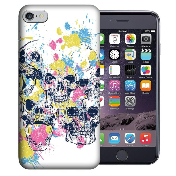 MUNDAZE Apple iPhone 6 7 8 PLUS Design Case Skull Splash Design Cover MUNDAZE Apple iPhone 6 7 8 PLUS Design Case Skull Splash Design Cover