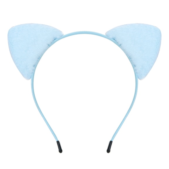 Light Blue Plush Cat Ear Headband for Women and Girls, Cute Animal Ears Hair Hoop for Daily Wear, Birthday Parties, Dress Up, Cosplay and Halloween