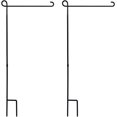thumbnail image 2 of ESTTOP Soporte para bandera de jardín, 2 piezas, poste engrosado, resistente, recto, de metal de primera calidad, soporte para bandera de jardín, resistente a la intemperie, con tapón y clip para band, 2 of 4
