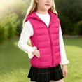 thumbnail image 6 of Kids Quilted Hooded Vest Lightweight Boys Girls Zipper Warm Sleeveless Jackets Children's Casual Padded Outwear Gilet Waistcoat 3Y, 6 of 9