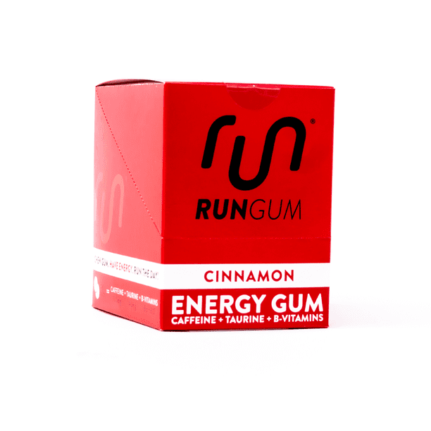 RUN GUM Cinnamon Energy Chewing Gum 50mg Caffeine Taurine & BVitamins