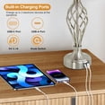 thumbnail image 4 of NATYSWAN Table Lamp for Bedrooms Set of 2, Silver Lamps for Night Stands,Bedside Desk Lamp with USB Ports for Bedroom Living Room Reading, 4 of 8