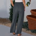 thumbnail image 6 of Ecqkame Women's Wide Leg Jeans Elastic Waist Dual Pockets Imitation Denim Long Pant Loose Casual Trendy Daily Versatile Trousers Dark Gray XL, 6 of 8