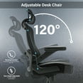 thumbnail image 5 of Big and Tall 600lbs Office Chair, High Back Mesh Desk Chair, Ergonomic Executive Computer Chair with Adjustable Lumbar Support Headrest 3D Flip Up Arms Heavy Duty Metal Base, Extra Wide Seat, Black, 5 of 8