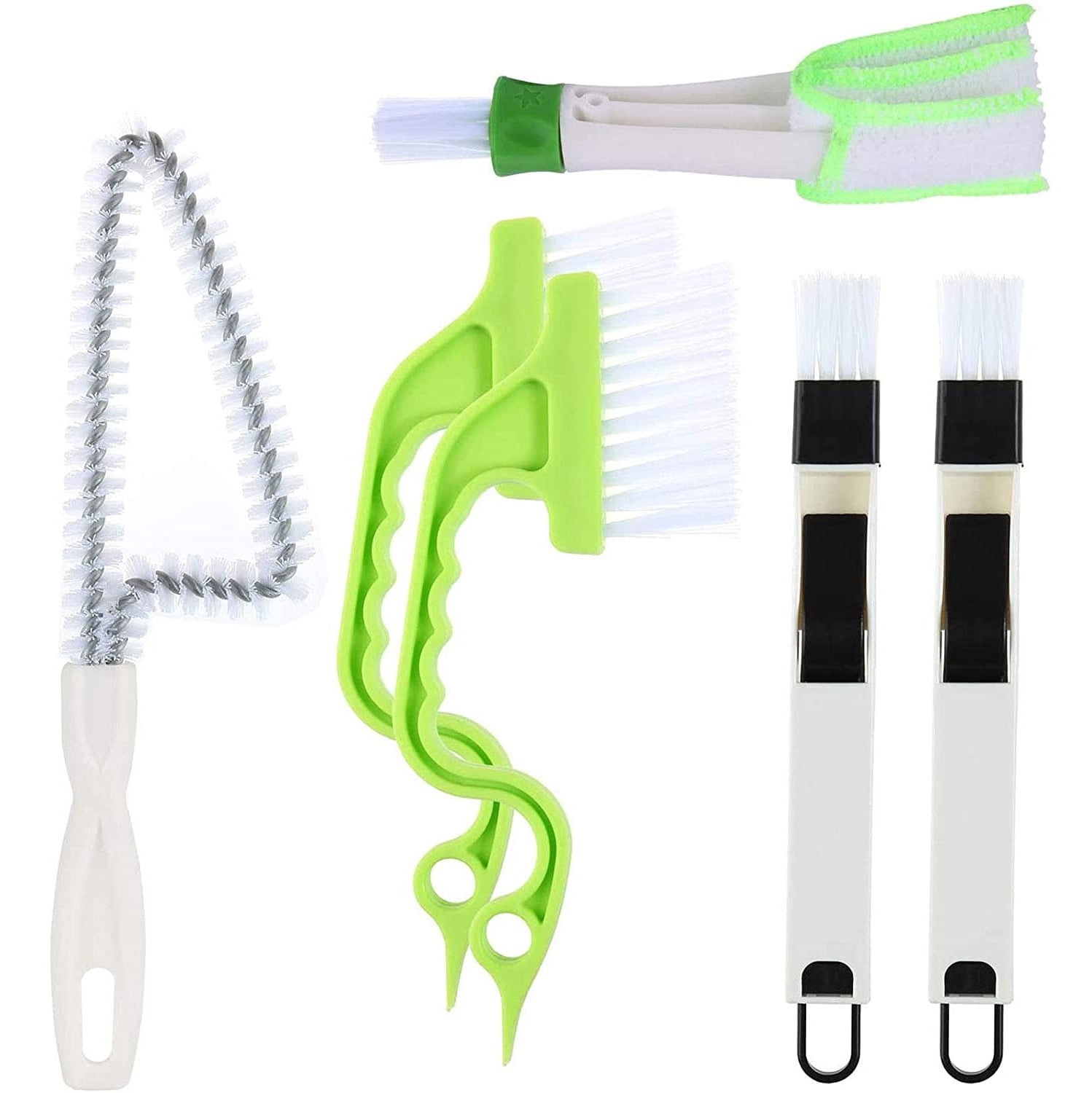 6pcs Window Groove Cleaning Tool, Window Door Track Groove Corner Cleaning Brushes for Sliding