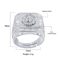 thumbnail image 4 of 14K White Gold Finish Leo Lion Zodiac Sign Astrology Horoscope Band Baguette & Round Cut Simulated Diamond Mens Ring, 4 of 4
