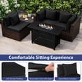 thumbnail image 6 of Costway 5 PCS Patio Furniture Set Heavy-duty Frame Rattan Sofa Set with 60,000 BTU Firepit Table Black, 6 of 11