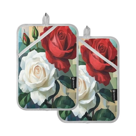 

Square Pot Holder Set of 2 - Silver-Coated Quilted Heat Resistant Pads 613℃ Heat Resistant with Hanging Loop for Oven and Microwave，A Cool Spider-mans