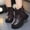 Brown, variant on Girls Cute Ankle Boots Bow Lace Up Side Zipper Dress Booties Fashion Versatile Chunky Heel Lug Sole Non-Slip Combat Boots White 12.5 Little Kids